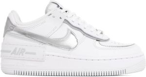 Nike White & Silver Air Force 1 Shadow Sneakers