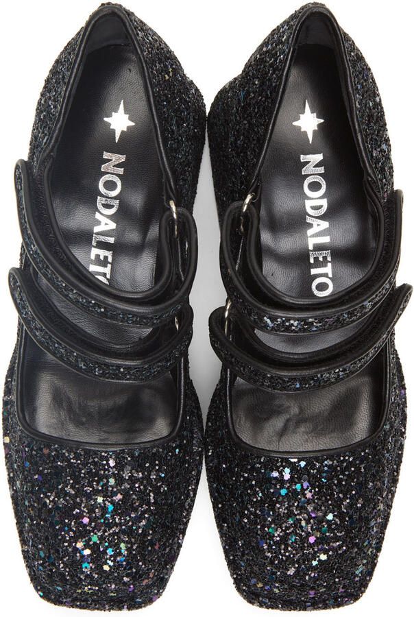 Nodaleto Black Glitter Bulla Babies 65 Platform Heels - Picture 3