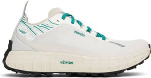 Norda Off-White & Green ' 001' Sneakers