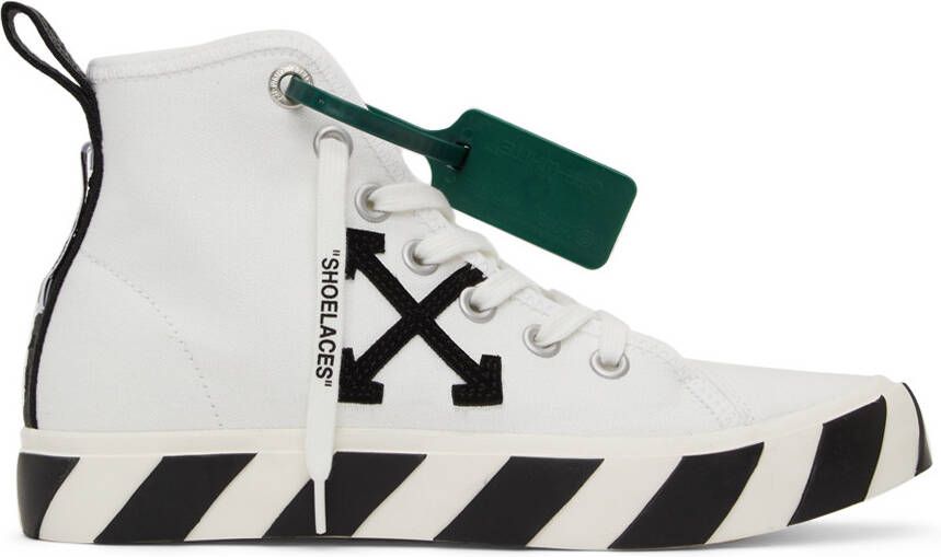 Off-White & Black Mid Vulcanized Sneakers