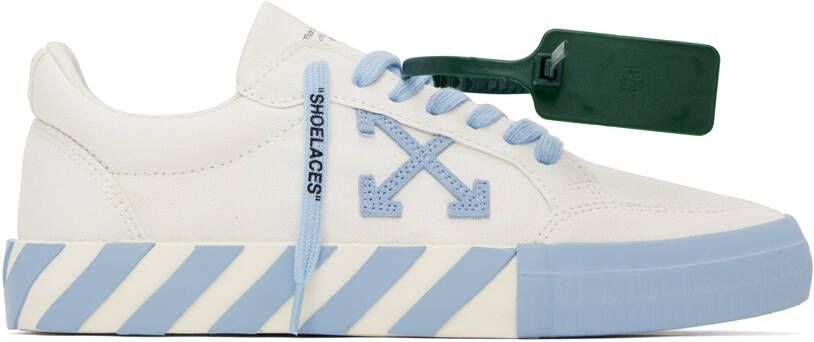 Off-White & Blue Vulcanized Low Sneakers