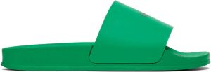 Off-White Green Logo Pool Sliders