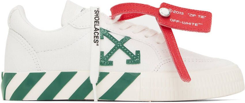 Off-White Kids White & Green Vulcanized Sneakers
