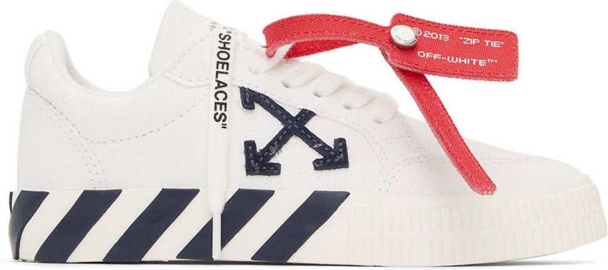 Off-White Kids White & Navy Vulcanized Sneakers