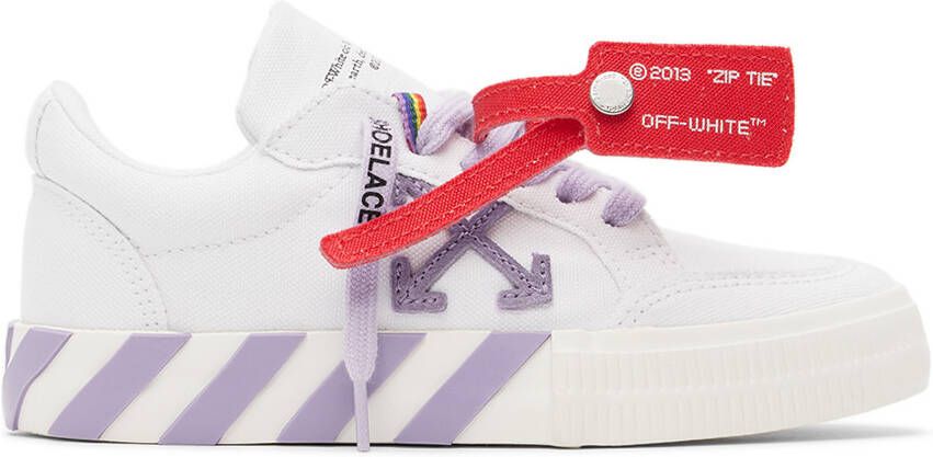 Off-White Kids White & Purple Vulcanized Sneakers