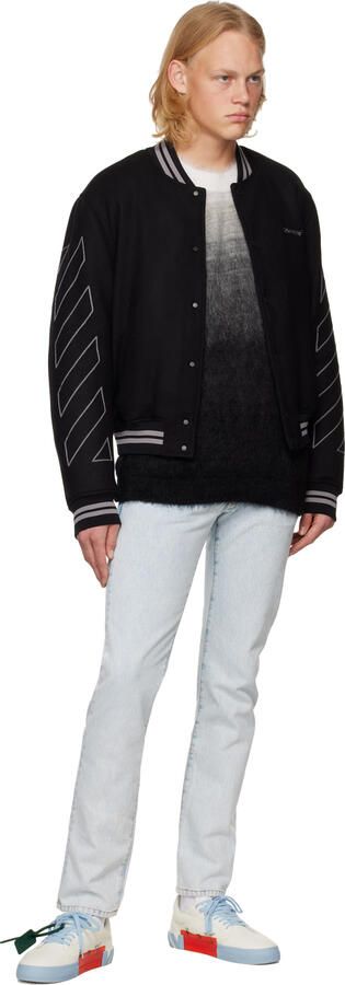 Off-White & Blue Vulcanized Low Sneakers - Picture 3