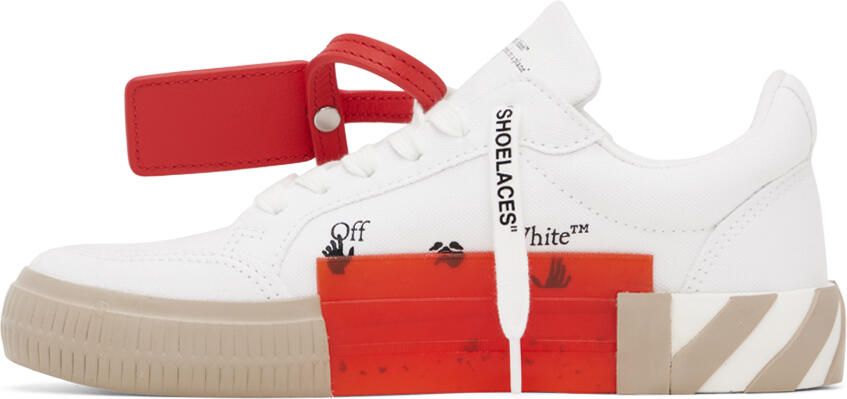 Off-White & Tan Vulcanized Sneakers - Picture 3