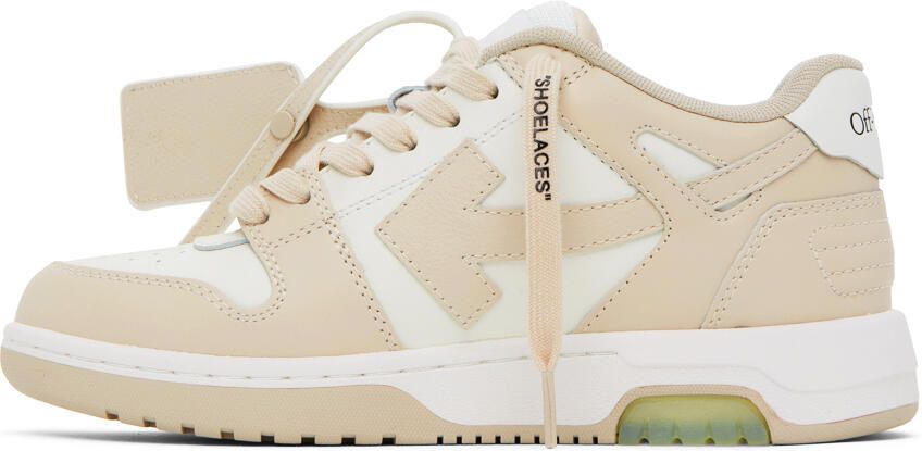Off-White Beige & White Out Of Office Sneakers - Picture 3