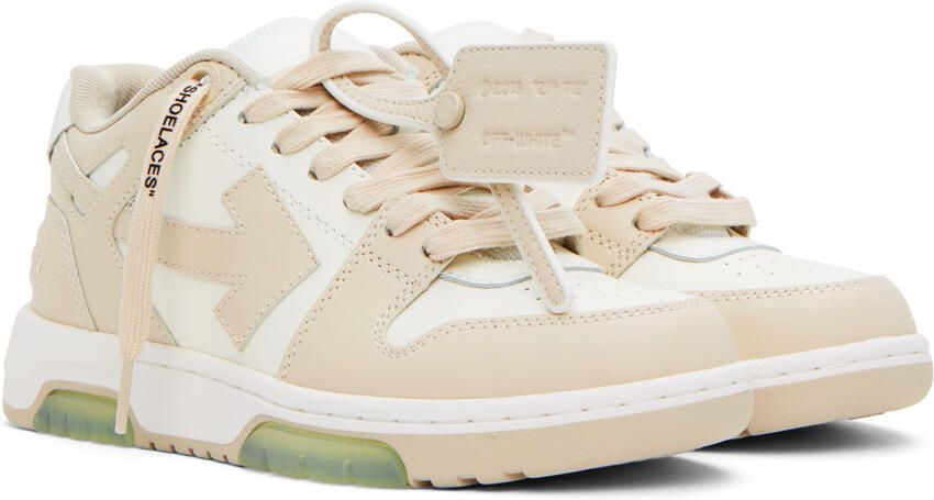 Off-White Beige & White Out Of Office Sneakers - Picture 2