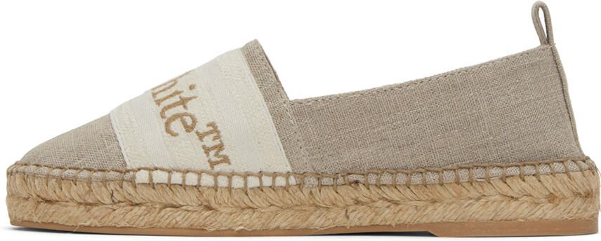 Off-White Beige Bookish Espadrilles - Picture 3