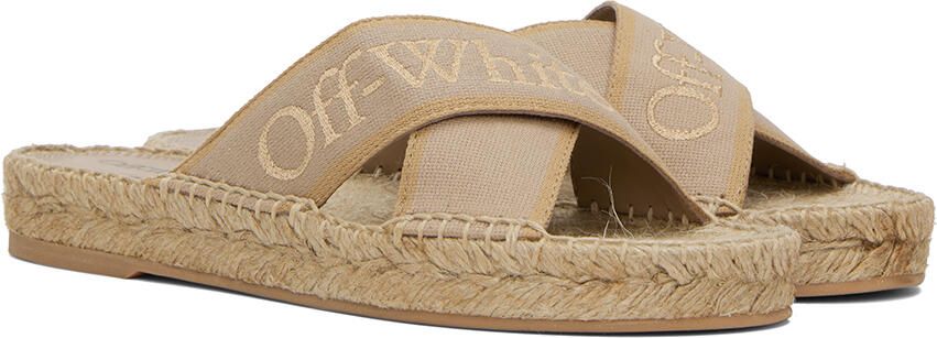 Off-White Beige Bookish Sandals - Picture 2