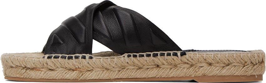 Off-White Black & Beige Diag Lea Sandals - Picture 4