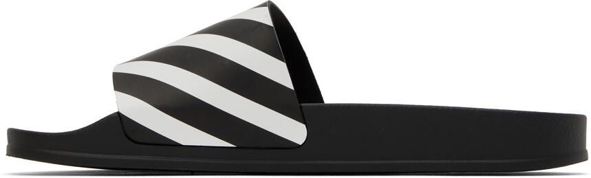 Off-White Black & White Diag Pool Slides - Picture 3