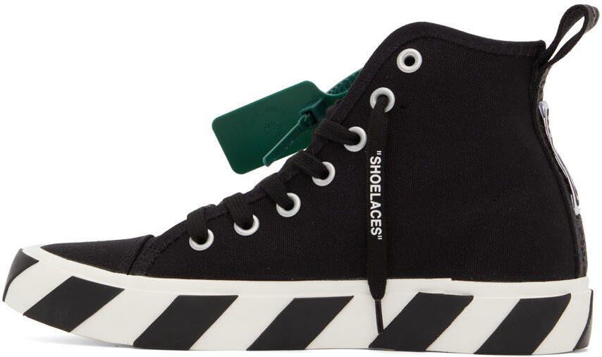 Off-White Black Mid-Top Vulcanized Sneakers - Picture 3