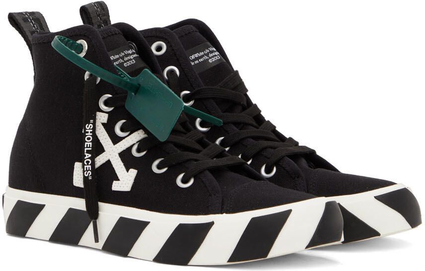 Off-White Black Mid-Top Vulcanized Sneakers - Picture 2