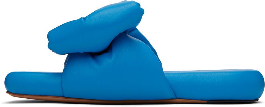 Off-White Blue Bow Padded Slides - Picture 3