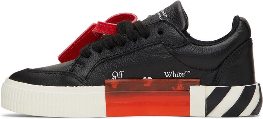 Off-White Kids Black & White Calfskin Vulcanized Low Sneakers - Picture 2