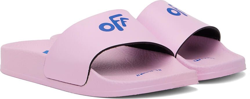 Off-White Kids Pink Pool Slides - Picture 2