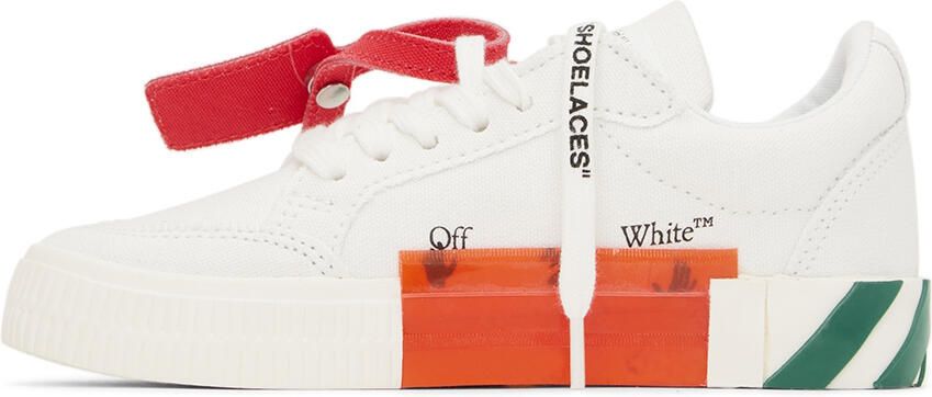 Off-White Kids White & Green Vulcanized Sneakers - Picture 3