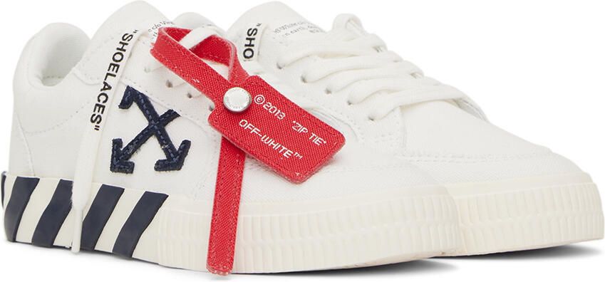 Off-White Kids White & Navy Vulcanized Sneakers - Picture 3