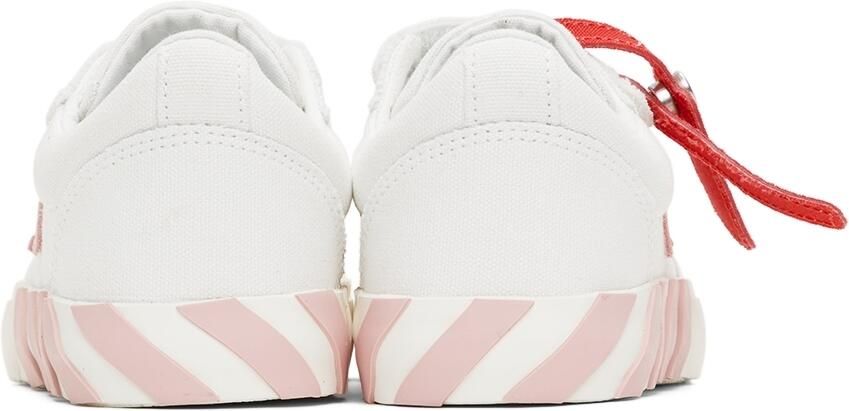 Off-White Kids White & Pink Canvas Vulcanized Low Strap Sneakers