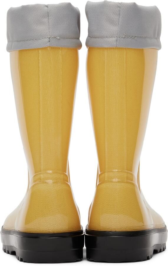 Off-White Kids Yellow Logo Boots - Picture 3