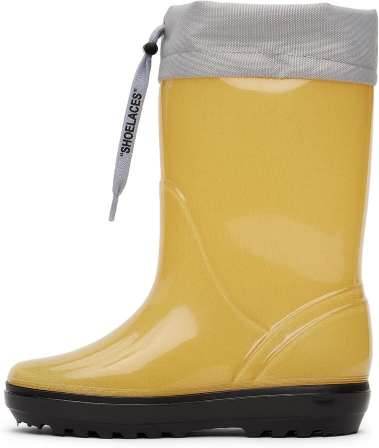 Off-White Kids Yellow Logo Boots - Picture 2