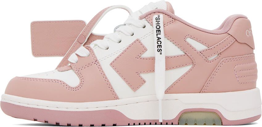 Off-White Pink & White Out Of Office Sneakers - Picture 3