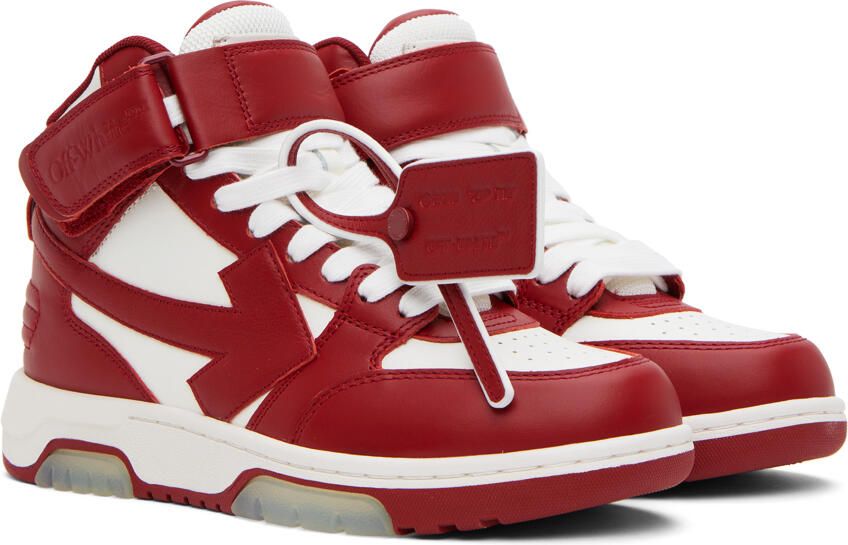 Off-White Red & White Out Of Office Sneakers - Picture 3