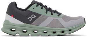 On Gray & Green Cloudrunner Sneakers