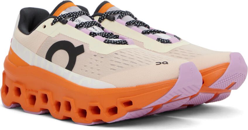 On Beige & Orange Cloudm ster Sneakers - Picture 2