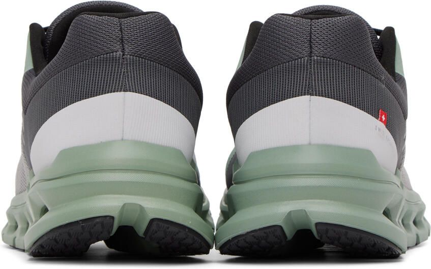 On Gray & Green Cloudrunner Sneakers