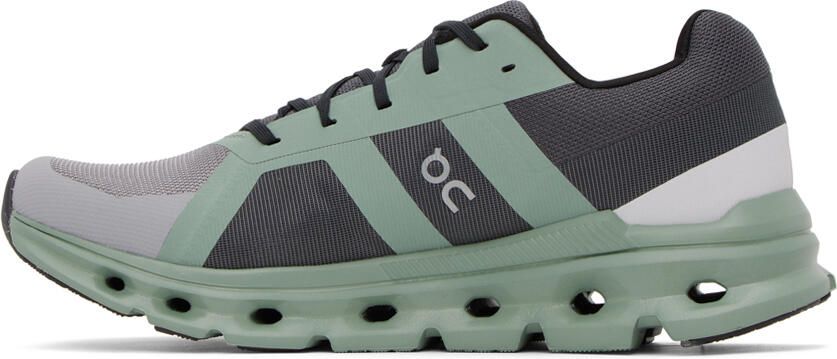 On Gray & Green Cloudrunner Sneakers - Picture 3