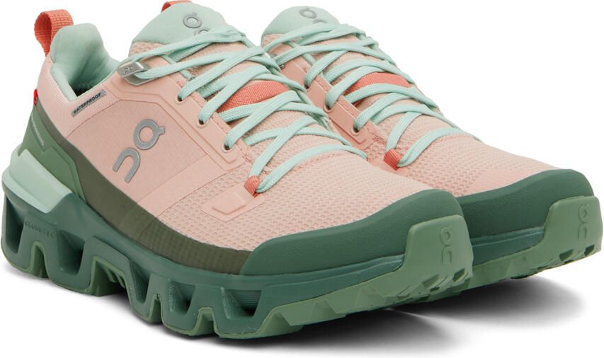On Pink & Green Cloudwander Sneakers - Picture 2