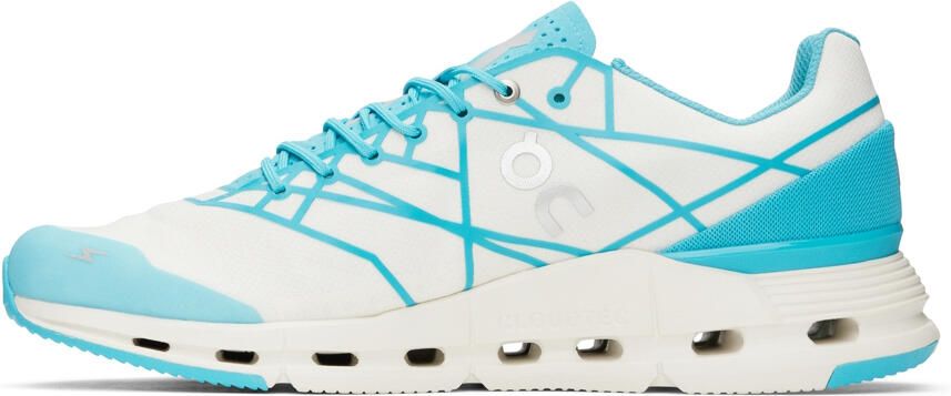 On White & Blue Cloudnova Z5 Sneakers - Picture 3