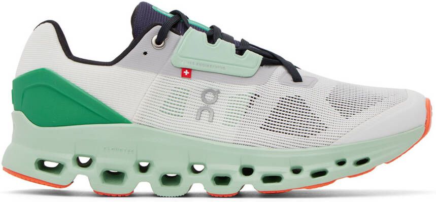 On White & Green Cloudstratus Sneakers
