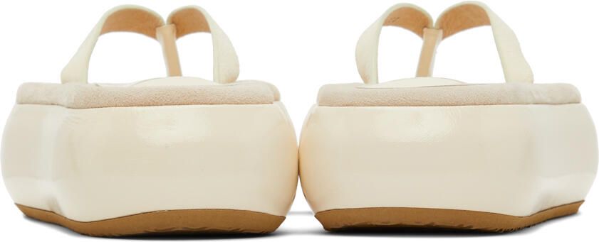 OSOI Off-White Boat Flip Flop Platform Slides - Picture 2