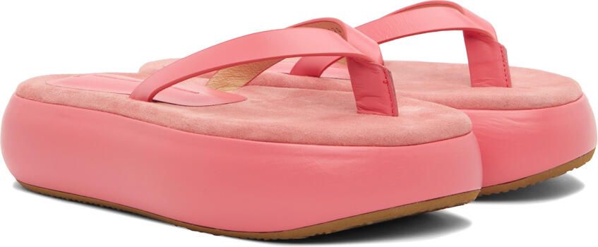 OSOI Pink Boat Flip Flop Platform Slides - Picture 2