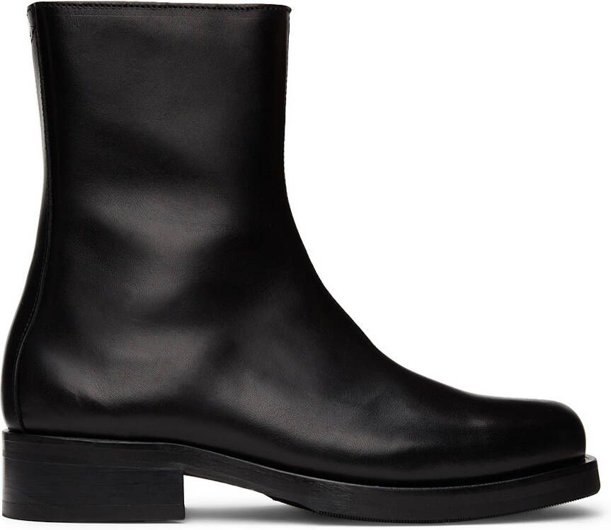 Our Legacy Black Leather Camion Ankle Boots - Picture 5