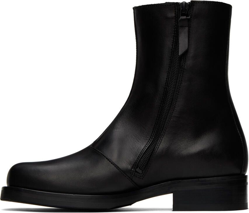 Our Legacy Black Leather Camion Ankle Boots - Picture 6