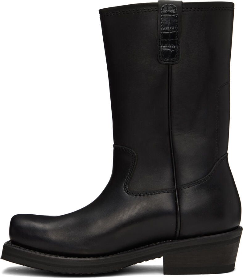 Our Legacy Black Leather Flat Toe Boots