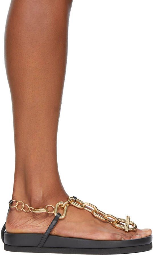 Paco Rabanne Black & Gold XL Link Sandals