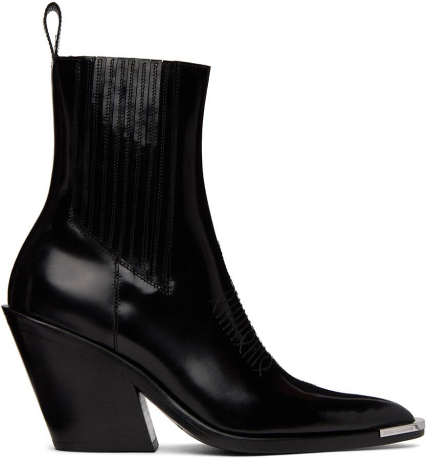 Paco Rabanne Black Leather Chelsea Boots