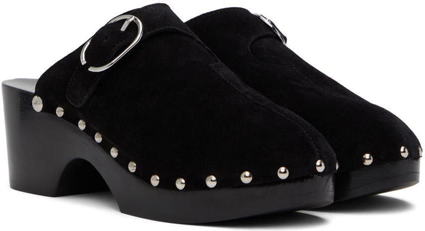 Paco Rabanne Black Suede Clogs - Picture 2