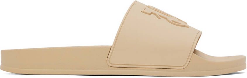 Palm Angels monogram-embossed slides Neutrals
