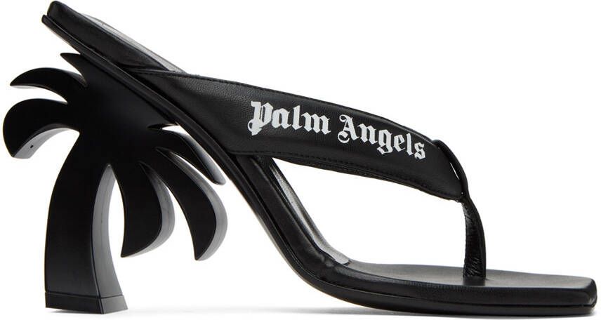 Palm Angels Palm Beach logo-print sandals Black