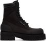 Palm Angels Black Stacked Ankle Boots - Thumbnail 1