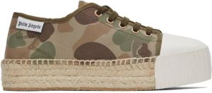 Palm Angels Khaki Lace-Up Espadrille Sneakers