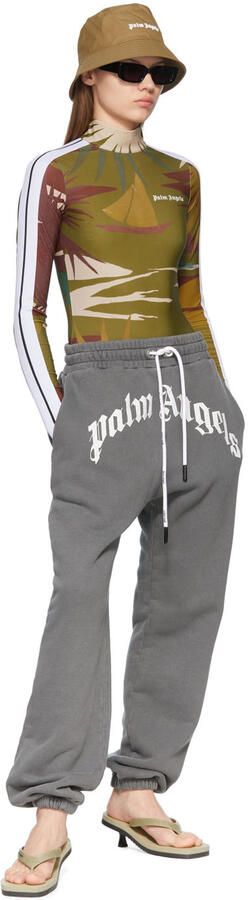 Palm Angels Khaki & Black Flip Flop Heeled Sandals - Picture 4