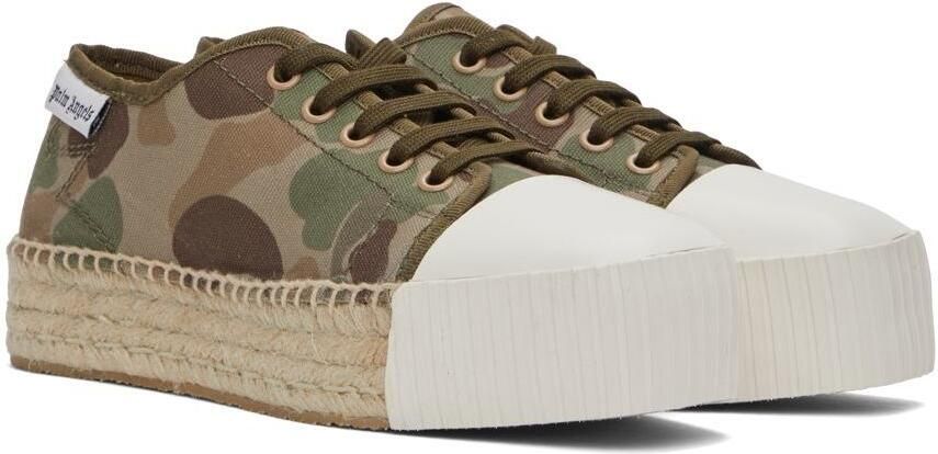 Palm Angels Khaki Lace-Up Espadrille Sneakers - Picture 2